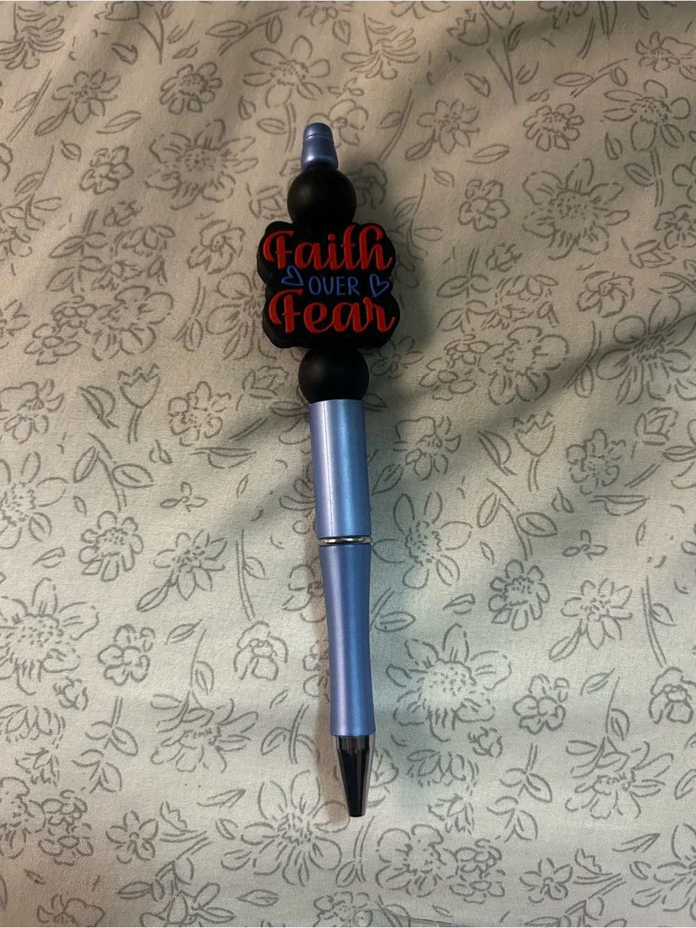 Faith Over Fear Blue Metal Stylus Pen